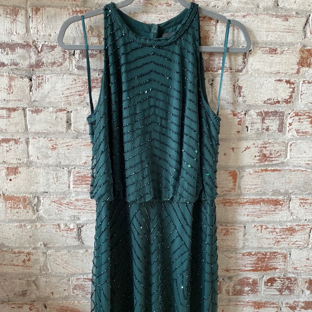 Hunter Green beaded gown